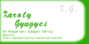 karoly gyugyei business card